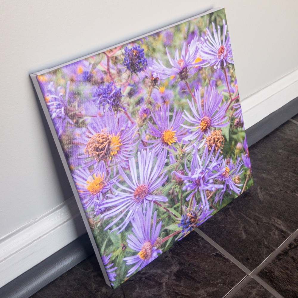 Purple Flowers Nature Photo on Square Canvas ๐ผ - Picture 2 of 7